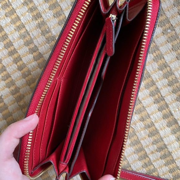 Michael Kors Large Red Leather Wristlet Wallet - Picture 3 of 7